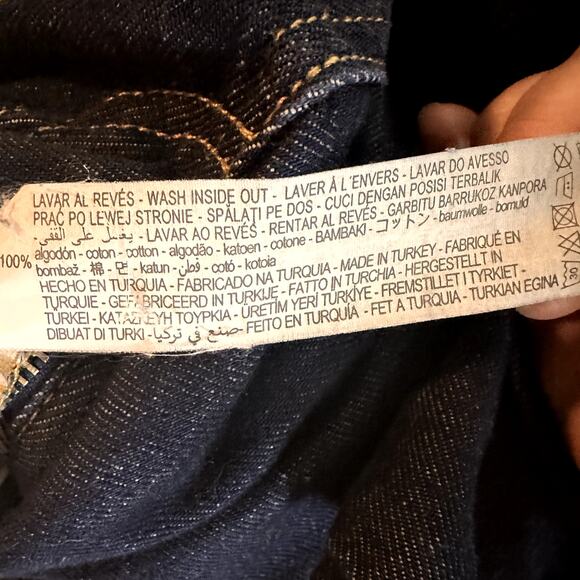 Zara Scrunch High Waist Jeans Dark Wash Size 0 Denim Blue Trendy - Picture 6 of 6